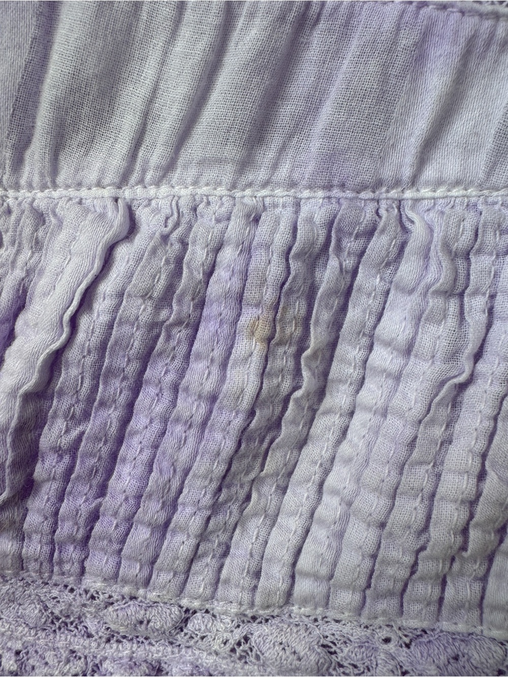 LoveShackFancy Lavender Tiered Eyelet Mini Skirt - Picture 5 of 6